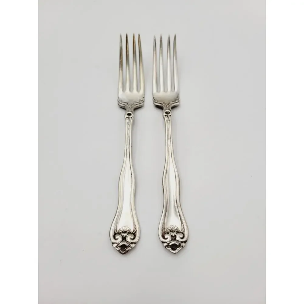 1881 Rogers Silverplate Dinner Forks 1910 Leyland Set of 2 Discontinued